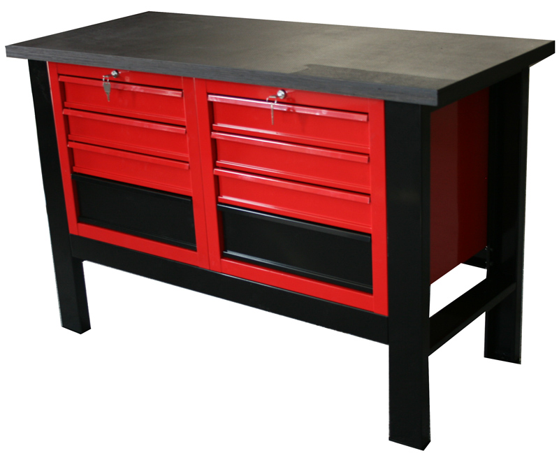 S/W/18 – Stół warsztatowy z blatem 1400×600 z dwiema szafkami 4