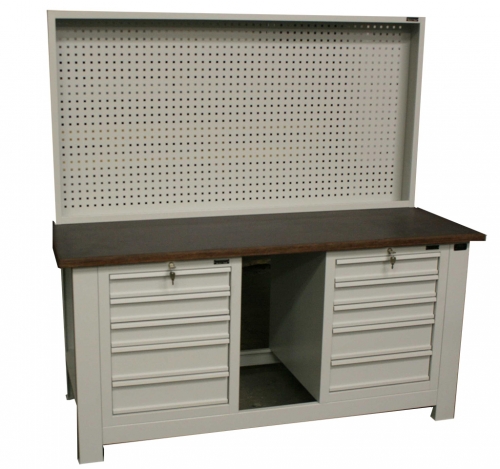 S/W/73 – Stół warsztatowy z blatem 1960x730x40, z 2-ma szafkami